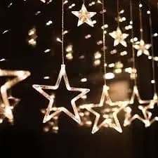 Cascata 138 Led Natal Estrela Decoração 8 Funções Promoção