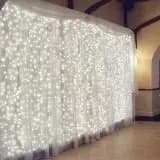 Cortina de Led 110v ou 220v Fixo Branco Quente Decoração Branco Frio 300 leds Festa Natal