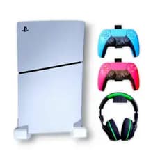 Suportes de Parede para PS5 Slim Digital+Suportes de Controles+Suporte de Fone Obs. Nao Comprem Sem Ler