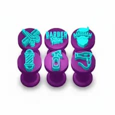 Kit 6 Carimbos Marcador Brigadeiro/Doces Barbeiro/Barbearia