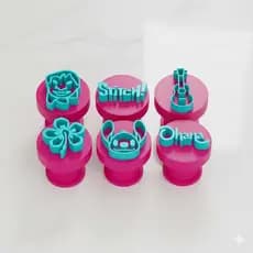 Kit 6 Carimbos Brigadeiros Docinhos Molde Festa Confeitaria - Lilo & Stitch - Modelo 2