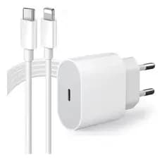 Cabo Turbo iphone + Fonte Compatível iPhone lightning 20w turbo