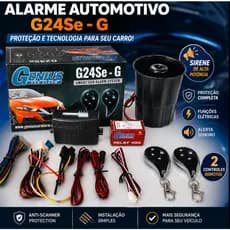Alarme Automotivo Genius G24SE-G Completo Universal com 2 Controles Remotos Sirene e Função Localizador