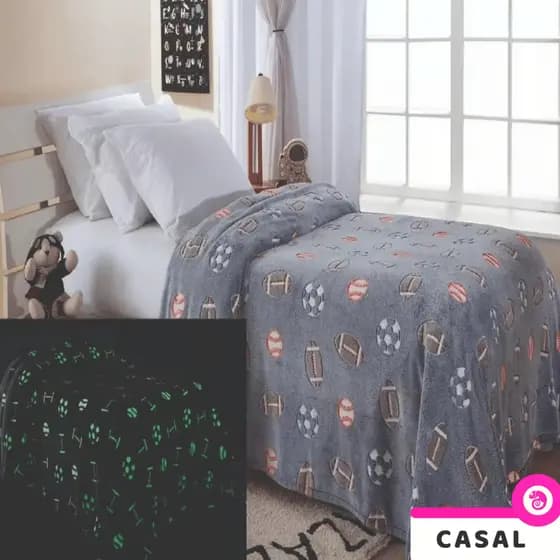 Cobertor Manta Infantil Casal Brilha no Escuro Antialérgico Diversas Estampas Lindas