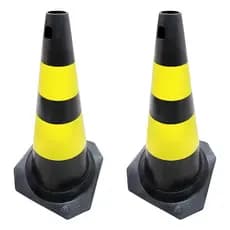 Kit 2 Cone De Sinalização Pvc 75cms Rígido Grande Epc