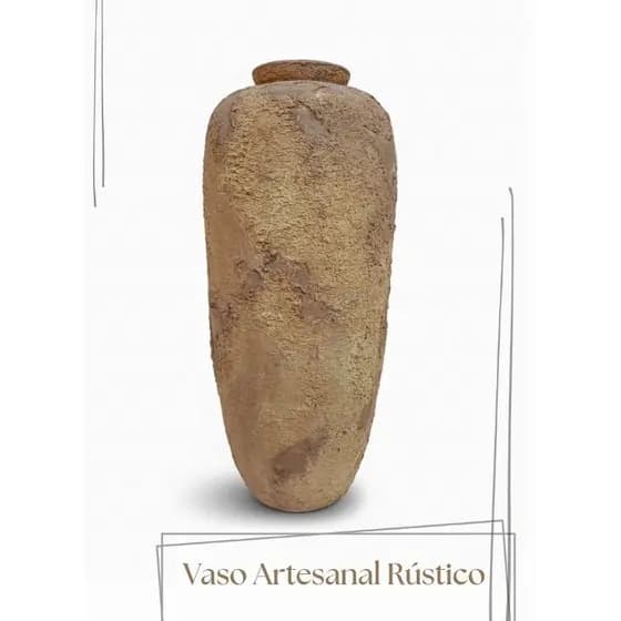 Vaso Pote Rústico Grande De chão Tons da Terra Jarro Vitrines Exclusivo Tendência 60 cm