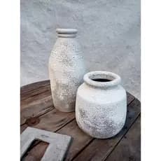Dupla De Vasos Adorno Artesanal Decoração Contemporânea Branco E Cinza Lançamento