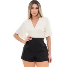 Short Feminino Alfaiataria Social cintura alta tendência 2025