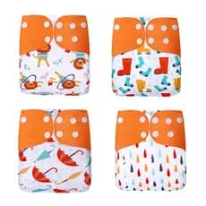 4PCS Fralda De Bolso Digital Reutilizável À Prova D'água Impressa De Tamanho Único