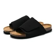 Chinelos masculinos de cortiça, chinelos de estudante da moda, sapatos de praia masculinos, couro Nubuck