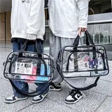 Bolsa de viagem em pvc transparente de grande capacidade Bolsa transparente de armazenamento de Fitness Bolsa de praia