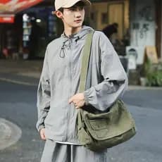 Homens Mulheres Casais Grande Capacidade Retro Lona Bolsa Mensageiro De Um Ombro