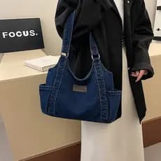 Meninas viajam compras bolsa jeans de grande capacidade bolsa Crossbody