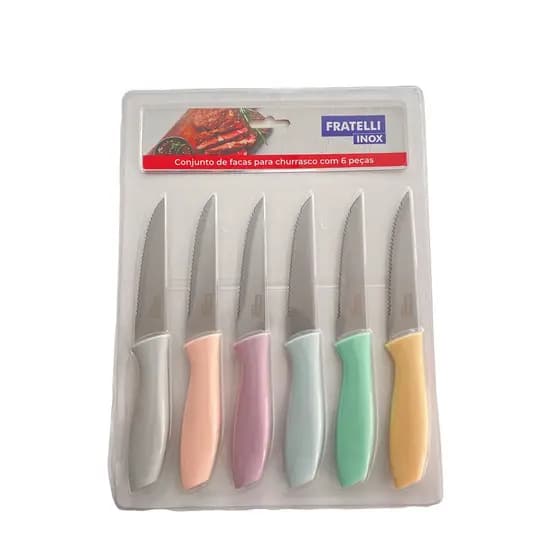 Conjunto De Facas Para Churrasco 6 Peças Fratelli