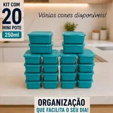 Kit 20 pote mini 250ml plástico colorido pote pequeno pequenas porções ou pequenos objetos