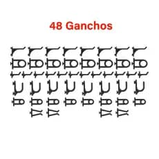 Ganchos Preto Para Painel De Ferramentas - 48 Ganchos