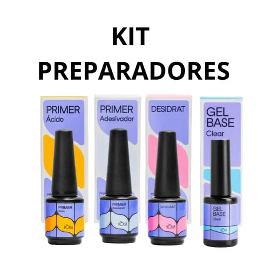 Kit Preparadors Volia + Primer + Adesivador + Desidrat + Gel Base