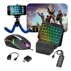 Kit Gamer Teclado Uma Mao 2.0 Mouse + Acessorios V8/tipo C