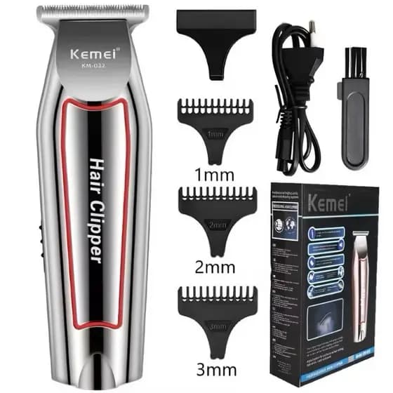 Maquina de Barbear Cortar Cabelo Barba Profissional Kemei Km-032