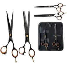 Kit Tesoura Barbeiro Profissional Umi Laser Desfiadeira 7.0