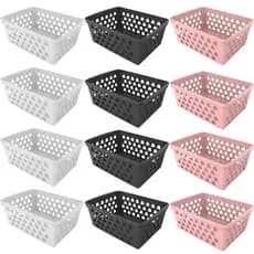 Kit 6 e 12 Cesto Organizador Multiuso 16x13cm para Gaveta e Comoda