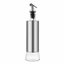 Porta Azeite com Dosador Galheteira Vinagre Óleo em Aço Inox e Visor Premium de Vidro