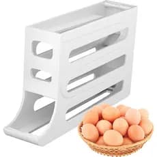 Porta Ovos Organizador de Geladeiras 4 Andares Rolante 26 Ovos Dispenser