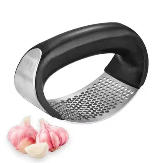 Espremedor Amassador Triturador de Alho em Aço Inox Manual para Cozinha