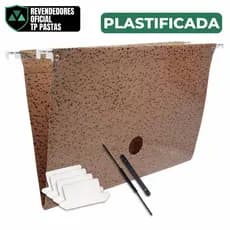 Pasta Suspensa Haste de Metal Marmorizada Plastificada 50 UN