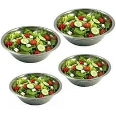 Kit Com 4 Tigelas Inox Resistentes e Duráveis Dois Tamanhos