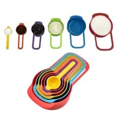 Kit Colheres Medidoras Coloridas 6 Peças Plástico Resistente