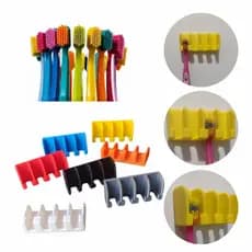Porta Escova de Dente para Banheiro suporte Escovas Acessórios Organizador Fixo Autocolante