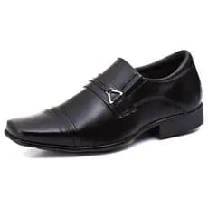 Sapato Social Masculino Bico Quadrado Palmilha EVA Macia Confortavel Solado Borracha Costurado