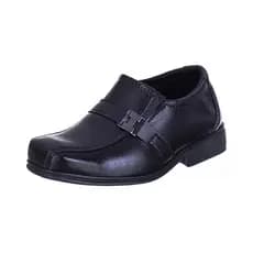 Sapato Social Infantil Menino Bico Quadrado Detalhe Fivela Calce Facil Solado PVC Macio
