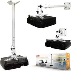 Suporte Projetor Teto Parede Data Show Universal Regulavel Branco Preto