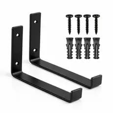 Suporte Mão Francesa 20cm Preto Reforçado – Kit 2, 4 ou 6 Unidades com Parafusos