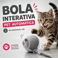 Kit Anti Tédio Pet Bola Inteligente Recarregável USB Para Gatos Indoor Interativa Premium