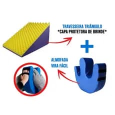 Kit auxilio acamados travesseiro triangular + giro facil