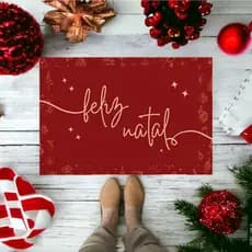 Tapete para porta antiderrapante decoração de natal - Feliz Natal