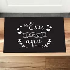 Tapete para porta de entrada - Exu mora aqui