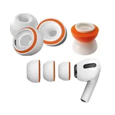 1 par Borrachinha Ponta Ponteira Compatível Airpods Pro 1 2 Geração Espuma Interna Conforto Premium