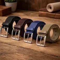Cinto Masculino Esportivo Fasolo Couro Legítimo E Elástico Confortável Dobrável Original Fasolo
