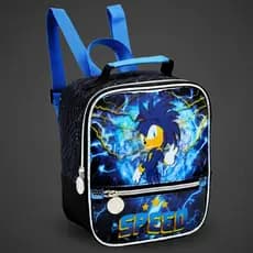 Lancheira Térmica Bolsa Escolar SPEED STORM Sonic Menino Costas