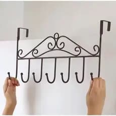 Suporte Cabide Para Porta Com 7 Ganchos Multiuso Organizador Utensilio De Casa