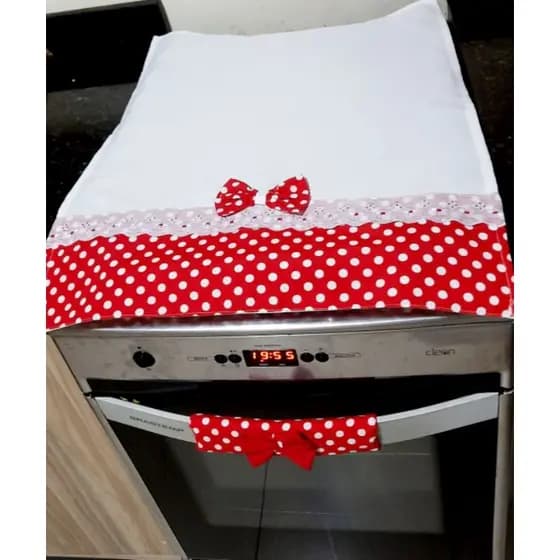 Kit Cozinha Pano para fogão + Protetor Para Puxador