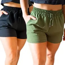 2 Shorts Feminino Leve e Confortável com Bolsos