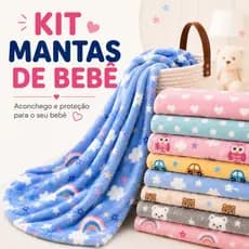 Kit 2 3 Peças Manta Antialergico Bebe Infantil Soft Microfibra Estampado Menino Menina Enxoval Maternidade Recem Nascido