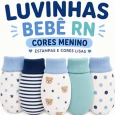 Luvinha Bebê Menino RN | Kit 3 ou 5 Pares | 100% Algodão Macio