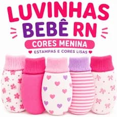 Luvinha Bebê Menina RN | Kit 3 ou 5 Pares | 100% Algodão