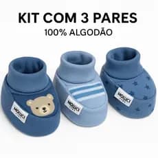 Sapatinho Bebê Menino RN | Kit 3 ou 5 Pares | Algodão Macio
